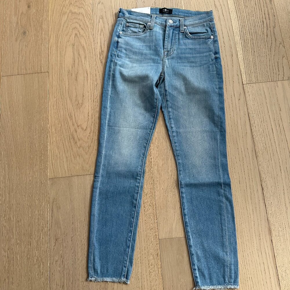 NWT 7ForAllMankind The Ankle Skinny Super Skinny, Size 26, Fray Hem
